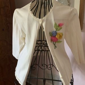 Vintage Style Cardigan Appliqué Embroidery